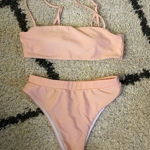 Light Pink Two Piece Bathing Suit